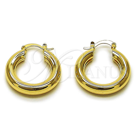 Oro Laminado Small Hoop, Gold Filled Style Hollow Design, Polished, Golden Finish, 02.163.0442.25
