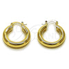 Oro Laminado Small Hoop, Gold Filled Style Hollow Design, Polished, Golden Finish, 02.163.0442.25