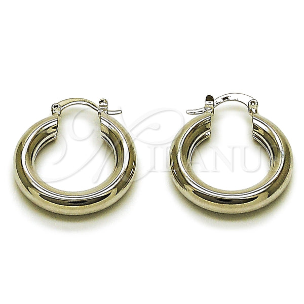 White Gold Filled Hoop Earrings — Small Hoop Polished 02. — main product view — SKU 164860 | Oro Laminado Blanco aretes de aro — Small Hoop pulido 02. — SKU 164860