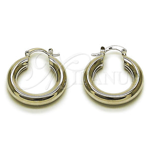 White Gold Filled Hoop Earrings — Small Hoop Polished 02. — main product view — SKU 164860 | Oro Laminado Blanco aretes de aro — Small Hoop pulido 02. — SKU 164860