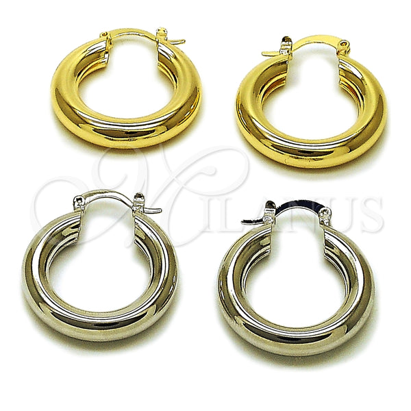 White Gold Filled Hoop Earrings — Small Hoop Polished 02. — alternate product view — SKU 164860 | Oro Laminado Blanco aretes de aro — Small Hoop pulido 02. — SKU 164860