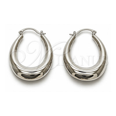 White Gold Filled Small Hoop, Hollow Design, Polished, Rhodium Finish, 02.163.0068.1.30
