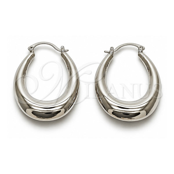 White Gold Filled Small Hoop, Hollow Design, Polished, Rhodium Finish, 02.163.0068.1.30