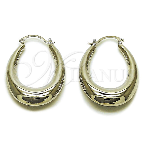 Rhodium Gold Filled Small Hoop, Hollow Design, Polished, Rhodium Finish, 02.163.0068.1.30