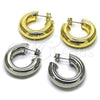 Rhodium Gold Filled Medium Hoop, Hollow Design, Polished, Rhodium Finish, 02.163.0313.1.30
