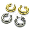 Rhodium Gold Filled Medium Hoop, Hollow Design, Polished, Rhodium Finish, 02.163.0313.1.30