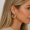 Oro Laminado Medium Hoop, Gold Filled Style Twist and Hollow Design, Matte Finish, Golden Finish, 02.163.0443.25