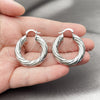 Rhodium Gold Filled Medium Hoop, Hollow Design, Matte Finish, Rhodium Finish, 02.163.0444.1.30 for wholesale, additional product view 2