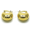 Oro Laminado Small Hoop, Gold Filled Style Hollow Design, Polished, Golden Finish, 02.163.0445.20