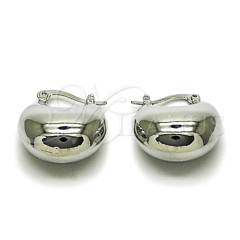 Rhodium Gold Filled Small Hoop, Hollow Design, Polished, Rhodium Finish, 02.163.0445.1.20