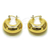 Oro Laminado Small Hoop, Gold Filled Style Hollow Design, Polished, Golden Finish, 02.163.0166.25