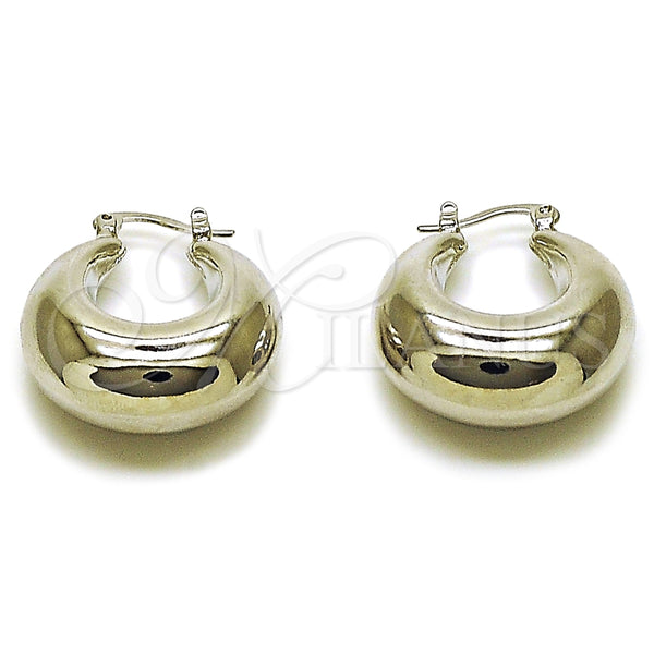 Rhodium Gold Filled Small Hoop, Hollow Design, Polished, Rhodium Finish, 02.163.0166.1.25