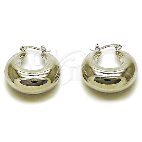 Rhodium Gold Filled Small Hoop, Hollow Design, Polished, Rhodium Finish, 02.163.0166.1.25