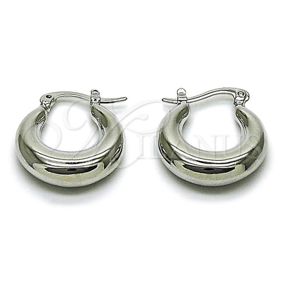 Rhodium Gold Filled Small Hoop, Hollow Design, Polished, Rhodium Finish, 02.163.0283.1.20 for wholesale, main product view