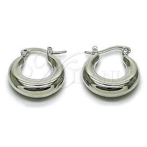 White Gold Filled Hoop Earrings — Small Hoop Hollow Design Polished 02. — main product view — SKU 164873 | Oro Laminado Blanco aretes de aro — Small Hoop Hollow diseño pulido 02. — SKU 164873
