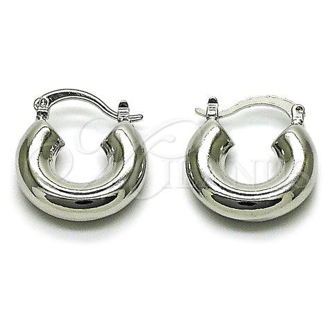 Rhodium Gold Filled Small Hoop, Hollow Design, Polished, Rhodium Finish, 02.163.0446.1.20
