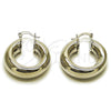 Rhodium Gold Filled Medium Hoop, Hollow Design, Polished, Rhodium Finish, 02.163.0447.1.30