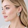 Rhodium Gold Filled Medium Hoop, Hollow Design, Diamond Cutting Finish, Rhodium Finish, 02.163.0195.1.30