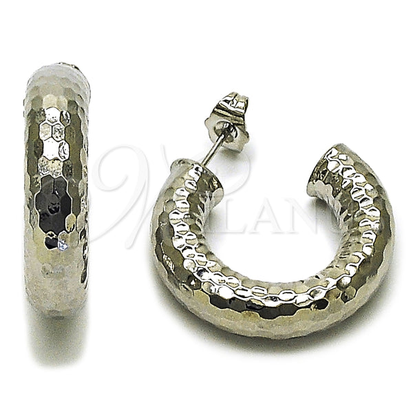 White Gold Filled Hoop Earrings — Medium Hoop Hollow Design Diamond Cutting 02. — main product view — SKU 164879 | Oro Laminado Blanco aretes de aro — Medium Hoop Hollow diseño Diamond Cutting 02. — SKU 164879