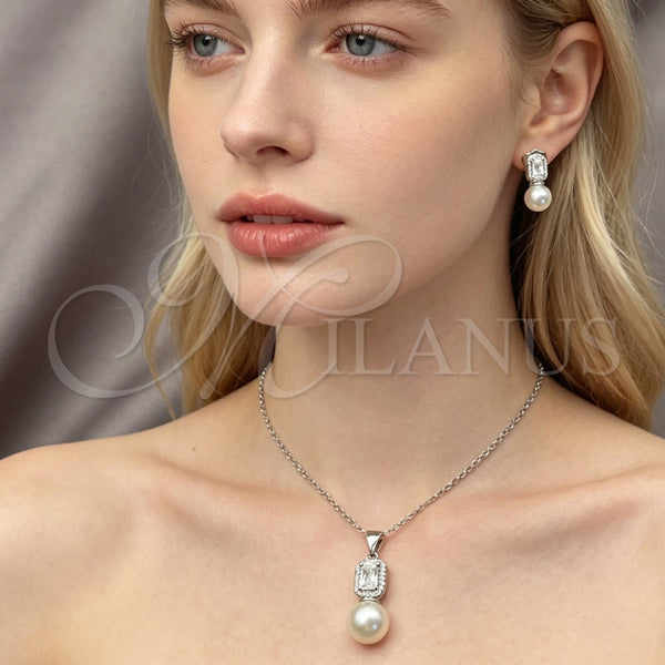 White Gold Filled Ring — Earring and Pendant Adult Set Ball and Cluster — alternate product view — SKU 164880 | Oro Laminado Blanco anillo — Earring and Pendant Adult Set Ball and Cluster — SKU 164880