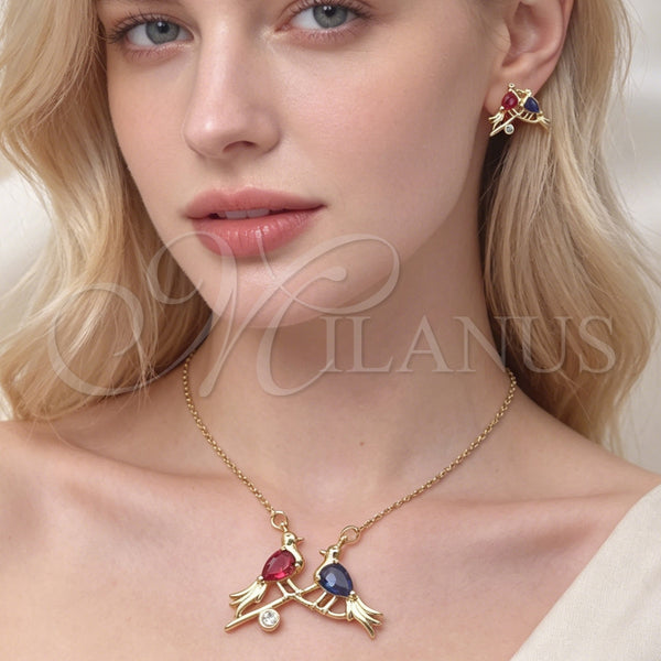 Gold Filled Ring — Earring and Pendant Adult Set Bird and Rolo — alternate product view — SKU 164882 | Oro Laminado anillo — Earring and Pendant Adult Set Bird and Rolo — SKU 164882