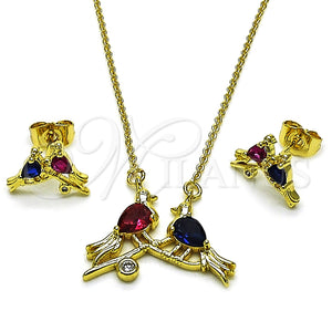 Gold Filled Ring — Earring and Pendant Adult Set Bird and Rolo — main product view — SKU 164882 | Oro Laminado anillo — Earring and Pendant Adult Set Bird and Rolo — SKU 164882