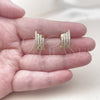 Oro Laminado Stud Earring, Gold Filled Style with White Micro Pave, Polished, Golden Finish, 02.156.0750 for wholesale, additional product view 3