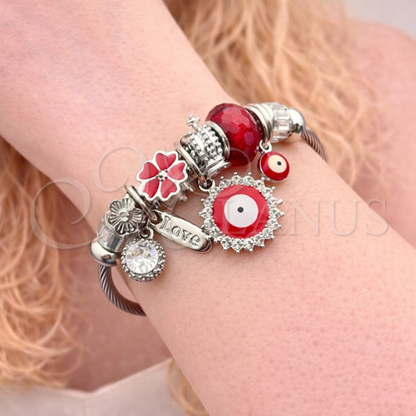 Stainless Steel Jewelry — Individual Bangle Evil Eye and Flower Design with — alternate product view — SKU 164905 | Acero Inoxidable joyería — Individual Bangle Evil Eye and flor diseño with — SKU 164905