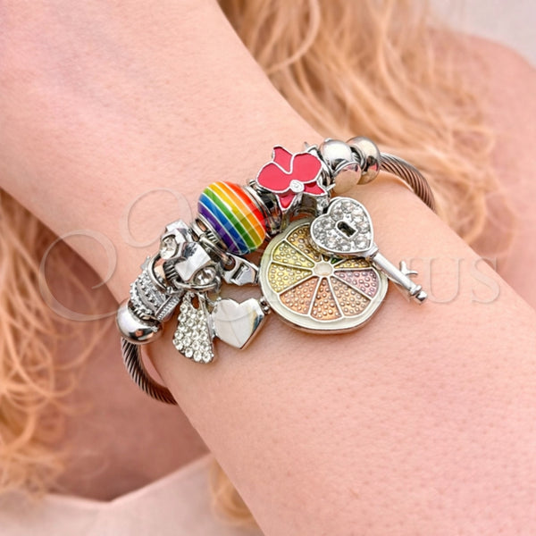 Stainless Steel Jewelry — Individual Bangle key and Love Design with Crystal — alternate product view — SKU 164909 | Acero Inoxidable joyería — Individual Bangle key and Love diseño with cristal — SKU 164909