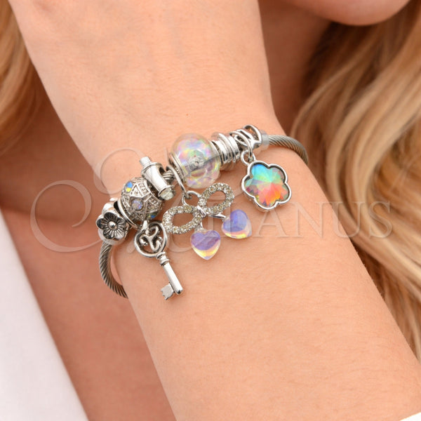Stainless Steel Jewelry — Individual Bangle Cherry and Bow Design with Aurore — alternate product view — SKU 164914 | Acero Inoxidable joyería — Individual Bangle Cherry and Bow diseño with Aurore — SKU 164914