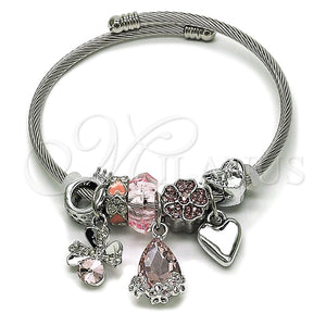 Stainless Steel Jewelry — Individual Bangle Four-leaf Clover and Teardrop Design with — main product view — SKU 164929 | Acero Inoxidable joyería — Individual Bangle Four-leaf Clover and Teardrop diseño with — SKU 164929