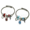 Stainless Steel Individual Bangle, Ball and Heart Design, with Indicolite and Crystal Crystal, Turquoise Enamel Finish, Steel Finish, 07.464.0021 (03 MM Thickness, One size fits all)