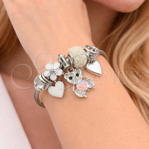 Stainless Steel Jewelry — Individual Bangle Teddy Bear and Heart Design with — alternate product view — SKU 164935 | Acero Inoxidable joyería — Individual Bangle Teddy Bear and corazón diseño with — SKU 164935