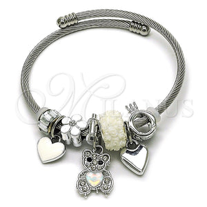 Stainless Steel Jewelry — Individual Bangle Teddy Bear and Heart Design with — main product view — SKU 164935 | Acero Inoxidable joyería — Individual Bangle Teddy Bear and corazón diseño with — SKU 164935