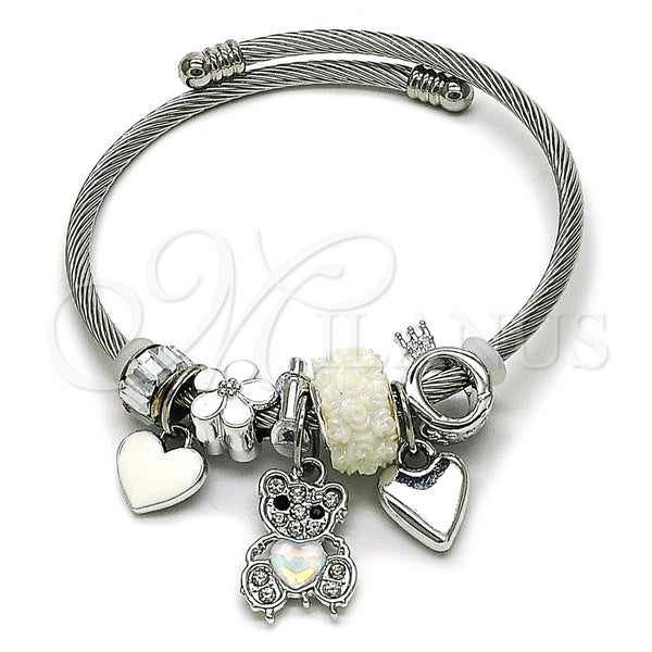 Stainless Steel Jewelry — Individual Bangle Teddy Bear and Heart Design with — main product view — SKU 164935 | Acero Inoxidable joyería — Individual Bangle Teddy Bear and corazón diseño with — SKU 164935