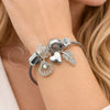 Stainless Steel Individual Bangle, Shell and Heart Design, with Aurore Boreale and Crystal Crystal, Polished, Steel Finish, 07.464.0023 (03 MM Thickness, One size fits all)