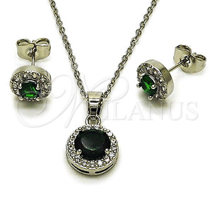 White Gold Filled Ring — Earring and Pendant Adult Set Cluster and Rolo — main product view — SKU 164947 | Oro Laminado Blanco anillo — Earring and Pendant Adult Set Cluster and Rolo — SKU 164947