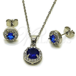 White Gold Filled Ring — Earring and Pendant Adult Set Cluster and Rolo — main product view — SKU 164948 | Oro Laminado Blanco anillo — Earring and Pendant Adult Set Cluster and Rolo — SKU 164948