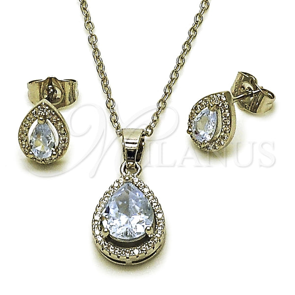 White Gold Filled Ring — Earring and Pendant Adult Set Teardrop and Cluster — main product view — SKU 164950 | Oro Laminado Blanco anillo — Earring and Pendant Adult Set Teardrop and Cluster — SKU 164950