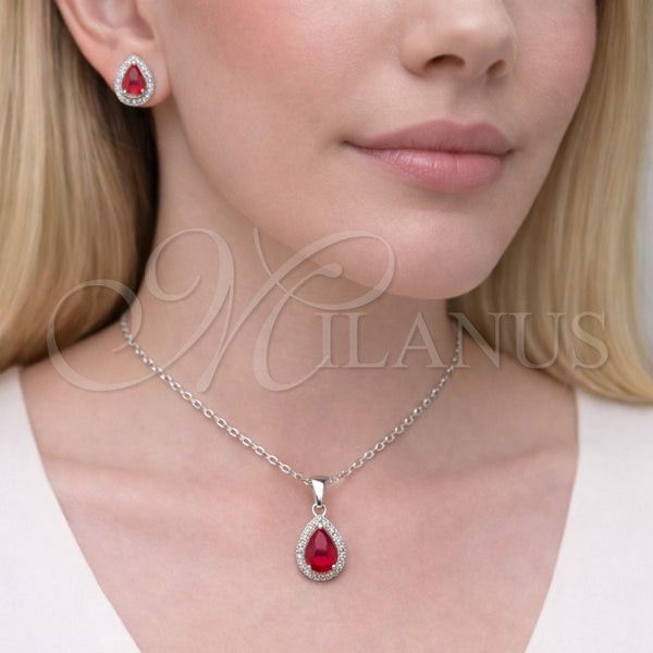 White Gold Filled Ring — Earring and Pendant Adult Set Teardrop and Cluster — alternate product view — SKU 164951 | Oro Laminado Blanco anillo — Earring and Pendant Adult Set Teardrop and Cluster — SKU 164951