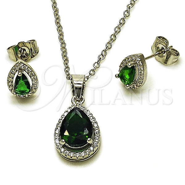 White Gold Filled Ring — Earring and Pendant Adult Set Teardrop and Cluster — main product view — SKU 164952 | Oro Laminado Blanco anillo — Earring and Pendant Adult Set Teardrop and Cluster — SKU 164952