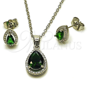 White Gold Filled Ring — Earring and Pendant Adult Set Teardrop and Cluster — main product view — SKU 164952 | Oro Laminado Blanco anillo — Earring and Pendant Adult Set Teardrop and Cluster — SKU 164952