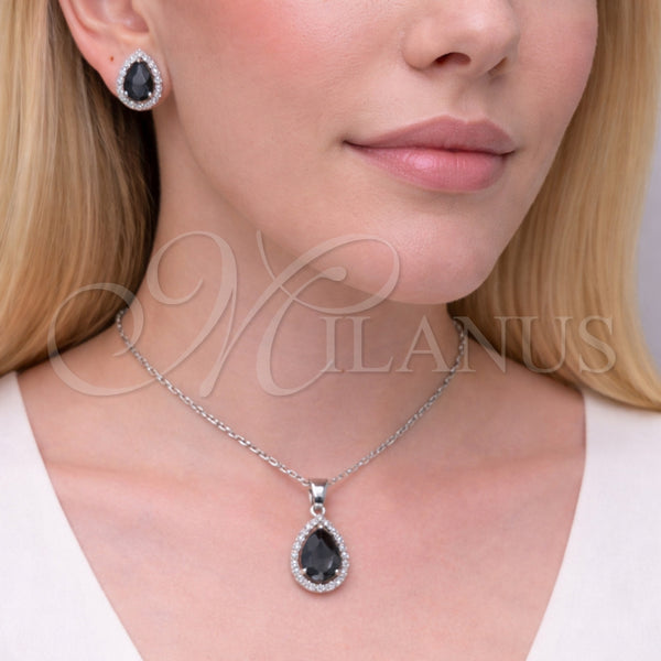 White Gold Filled Ring — Earring and Pendant Adult Set Teardrop and Cluster — alternate product view — SKU 164954 | Oro Laminado Blanco anillo — Earring and Pendant Adult Set Teardrop and Cluster — SKU 164954