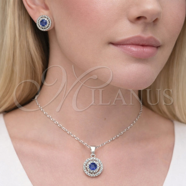 White Gold Filled Ring — Earring and Pendant Adult Set Cluster Design with — alternate product view — SKU 164960 | Oro Laminado Blanco anillo — Earring and Pendant Adult Set Cluster diseño with — SKU 164960