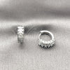 Rhodium Gold Filled Huggie Hoop, with White Cubic Zirconia, Polished, Rhodium Finish, 02.349.0019.15