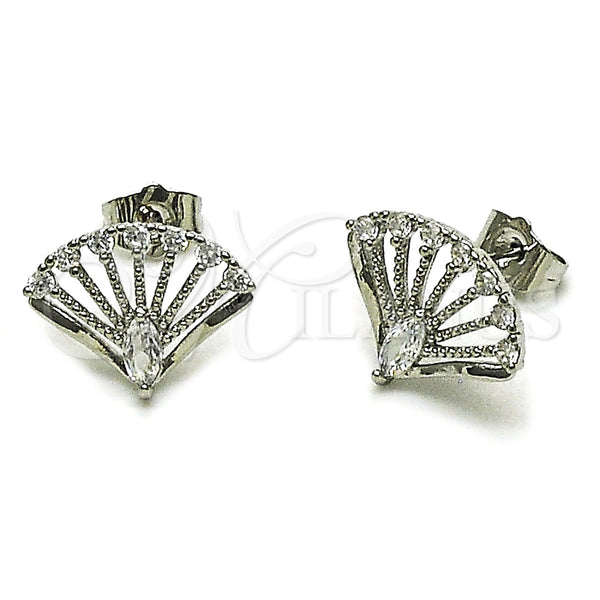 White Gold Filled Ring — Stud Earring Peacock Design with White Cubic Zirconia — main product view — SKU 164972 | Oro Laminado Blanco anillo — Stud Earring Peacock diseño with blanco Cubic Zirconia — SKU 164972