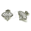 Rhodium Gold Filled Stud Earring, Peacock Design, with White Cubic Zirconia, Polished, Rhodium Finish, 02.349.0020