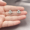 Rhodium Gold Filled Stud Earring, Love Knot Design, with White Cubic Zirconia, Polished, Rhodium Finish, 02.349.0021