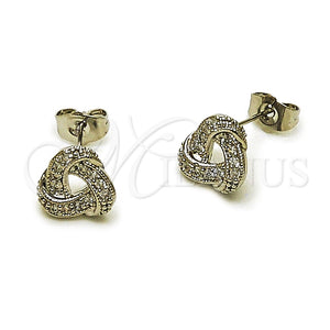White Gold Filled Ring — Stud Earring Love Knot Design with White Cubic — main product view — SKU 164973 | Oro Laminado Blanco anillo — Stud Earring Love Knot diseño with blanco Cubic — SKU 164973