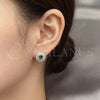 Rhodium Gold Filled Stud Earring, Cluster Design, with Black and White Cubic Zirconia, Polished, Rhodium Finish, 02.349.0022.3